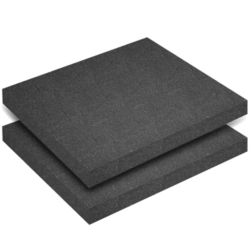 Polyurethane Foam Inserts, 2 PCS 16 x 12 x 1.5 Inch Black Cuttable Packing Foam Sheets for Tool Box, Camera, Crafts and Storage - size: 16 x 12 x 1.5 Inch