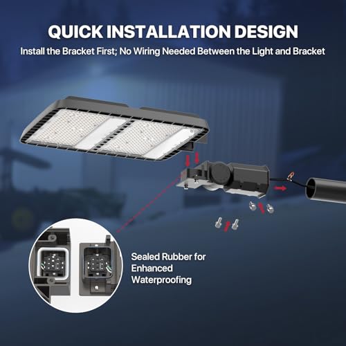 Kifflux 400W LED Parking Lot Light, Pole Light with Dusk to Dawn Photocell - size: 400watt 1pack