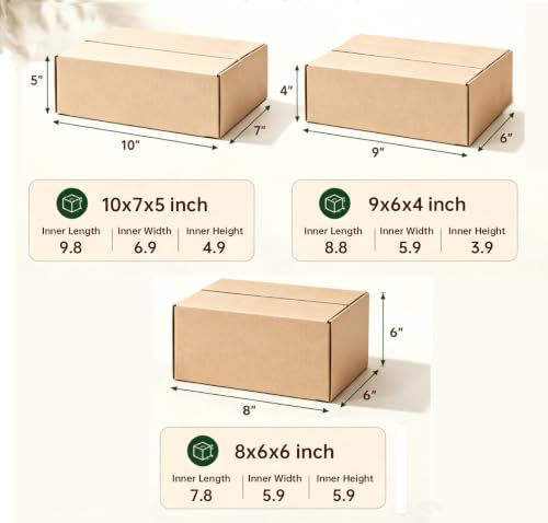 36Pcs Shipping Boxes,8x6x6,9x6x4,10x7x5 Mix and match Small Shipping Boxes - size: 8x6x6 & 9x6x4 & 10x7x5 Brown
