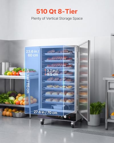 VEVOR Commercial Electric Food Warmer 8 Tier Stainless Steel Single-Door - size: 8 Tier