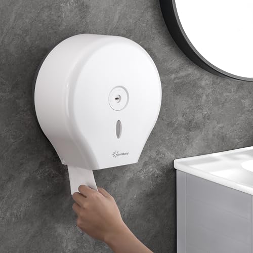 Kordory Wall Mount Toilet Paper Holder, 9" Jumbo Toilet Paper Roll Holder - color: White
