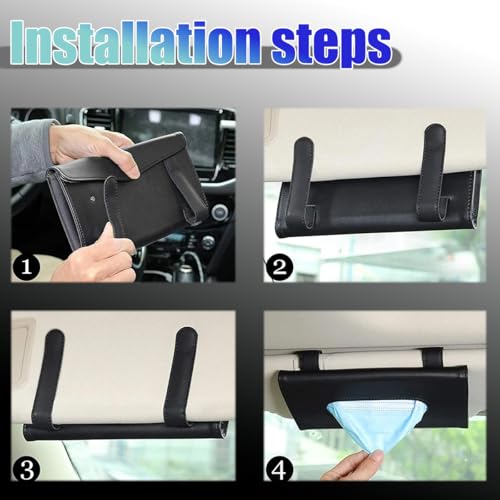 Car Visor Tissue Holder, Vehicle Sun Visor Napkin Hanging Case Holder with Ergonomic Take-Out Port, Automotive Interior Tissue Dispenser, Universal for SUV RV Lorry (Pink)
