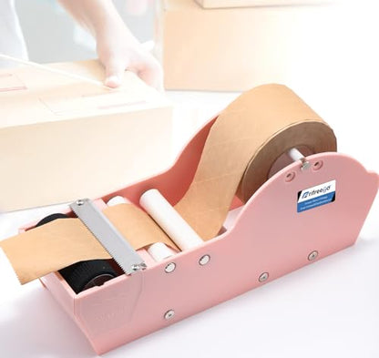 Water-Activated Tape Dispenser, Manual Kraft Gum Tape Dispenser, Light Pink - color: Light Pink