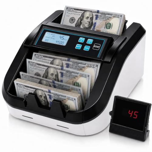 Money Counter Bill Counter Machine UV/MG/IR Detection Batch Mode - color: White