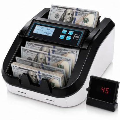 Money Counter Bill Counter Machine UV/MG/IR Detection Batch Mode - color: White