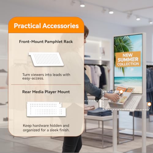 43" Digital Signage Kiosk Touchscreen, 700 Nits Indoor Display - size: Touch 43 inch