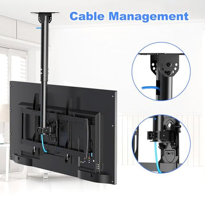 XINLEI Ceiling TV Mount Fits Most 37-75 inch LCD LED Plasma Panel Display with Max VESA 600x400mm Loaded up to 110lbs Swivel and Tilt TV Bracket Height Adjustable MC61A - size: 600x400mm VESA