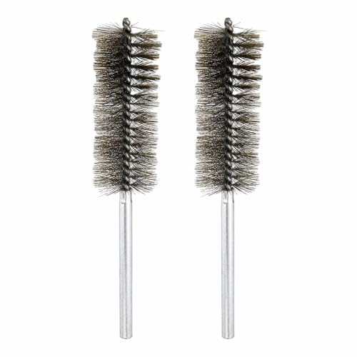 HARFINGTON 2pcs Wire Bore Brush 8 x 1-1/2" 5/16 Inch Shank Stainless Steel Bristles Cleaning Brush for Clean Car Part Tube Kitchen Garage - size: 8 x 1-1/2"