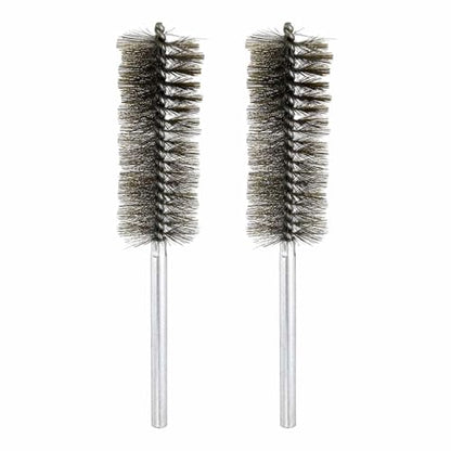 HARFINGTON 2pcs Wire Bore Brush 8 x 1-1/2" 5/16 Inch Shank Stainless Steel Bristles Cleaning Brush for Clean Car Part Tube Kitchen Garage - size: 8 x 1-1/2"