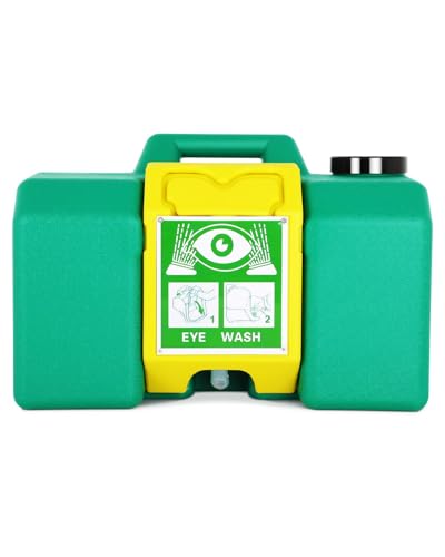 Portable Eyewash Station 8 Gallon, OSHA Approved Eye Wash Station for Wall, Gravity Fed Emergency Eye Wash Station with 15 Minute Flush, Portable Eye Wash Station for Construction Site Lab Garage