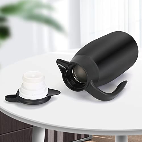 70oz Thermal Coffee Carafe Insulated Coffee Thermos, Stainless Steel Insulated Vacuum Coffee Carafes For Keeping Hot, Double Walled Insulated Vacuum Flask, Tea Water Coffee Dispenser Airpot - color: Black