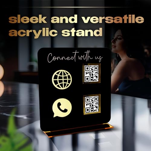 Skywin QR Code Sign for Business, Cash App QR Code Sign Stand - Black - color: Black