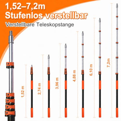 30FT Window Washing Kit, Squeegee with Telescopic Extension Pole - size: 5-24FT