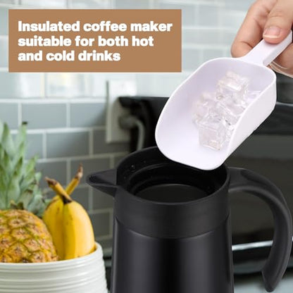 Ziliny 2 Pcs 27oz Thermal Coffee Carafe Stainless Steel Coffee Pot, Black - color: Black