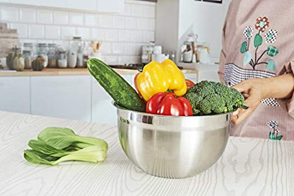 Stainless Steel Mixing Bowl for Baking Cooking and Food Storage Metal Kitchen Aid Mixing Bowls 5 Quart - size: 26CM