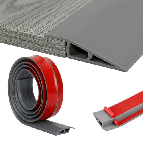 Vinyl Door Threshold Ramp Floor Transition Strip Self Adhesive - color: Gray, size: 1/5" to 2/5", 80in