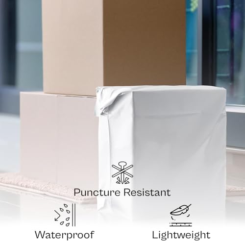 PSBM 100 PCS 10 x 13 Inch White Expansion Poly Mailer, Self Seal Expandable Gusseted Shipping Envelope, Ideal for Packing and Shipping Cloths, Documents, Books, Gifts, Jewelry and More