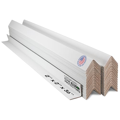 IDL Packaging 2" x 2" x 36" V-Board Cardboard Edge Protector, Reinforced, White (Pack of 50) - color: White, size: 36" Length