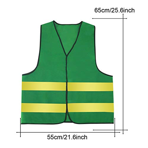 AIEOE Mens 5/10 Pack High Visibility Reflective Vest Hi-vis Bright Color Construction Safety Vest - color: Green-3