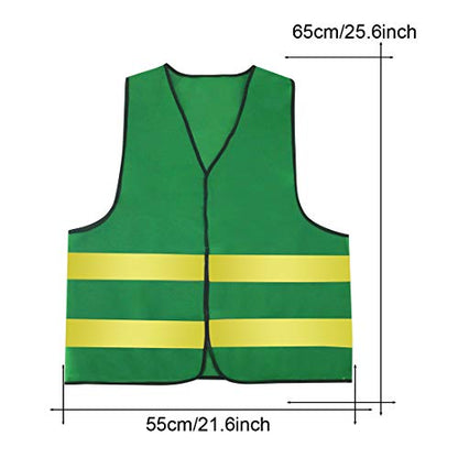 AIEOE Mens 5/10 Pack High Visibility Reflective Vest Hi-vis Bright Color Construction Safety Vest - color: Green-3
