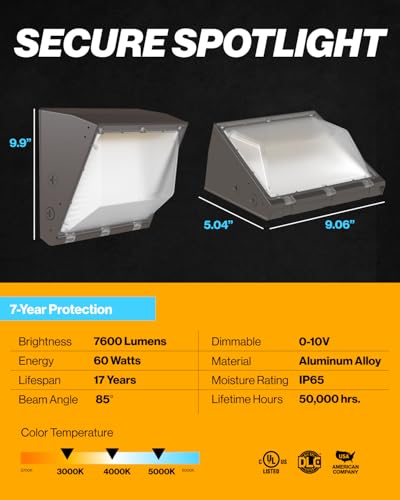 Sunco 12 Pack Outdoor Commercial LED Wall Pack Lights, 80W, Dimmable, 3CCT - color: 12 Pack