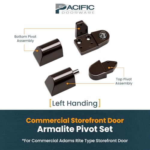 Pacific Doorware Commercial Door Pivot Hinge Set - Left Hand, Bronze - color: Duronotic Bronze, size: Left Hand
