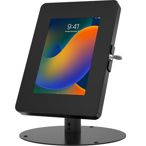 Premium iPad Retail POS Stand – CTA Upscale Tablet Kiosk Stand with 360 Degree Rotation & Locking for Retail, Restaurants & More – for iPad mini 1-7 Gen - Samsung Tab A 8” & More - Black (PAD-HSKSBS)
