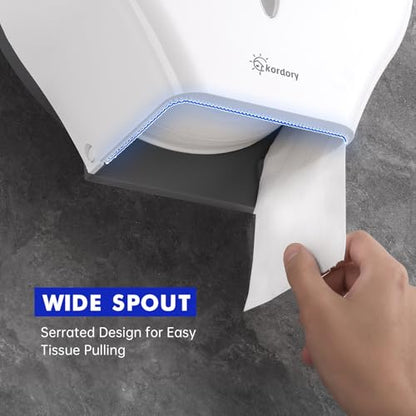 Kordory Wall Mount Toilet Paper Holder, 9" Jumbo Toilet Paper Roll Holder - color: White