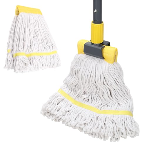 KeFanta Commercial Heavy Duty Industrial Mop with Extra Replacement Head - size: 1 industrial mop + 1 replacement mop head - Yellow