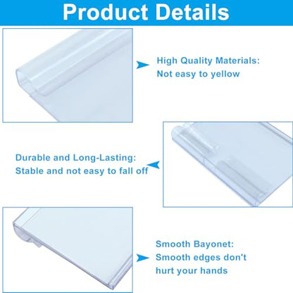 30Pcs Basket Labels Clip On Clear Plastic Wire Shelf Holder