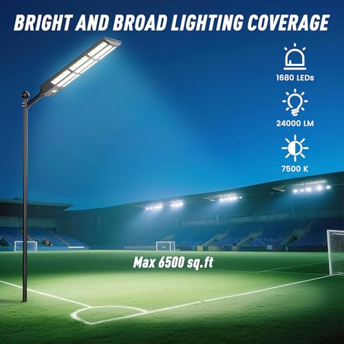 15000W Large Solar Street Lights Outdoor Waterproof, Heavy Duty Solar Parking Lot Lights with Remote Control and Motion Sensor, Pole or Wall Mount, for Outside Commercial Yard Driveway Garage - size: L 1 PACK