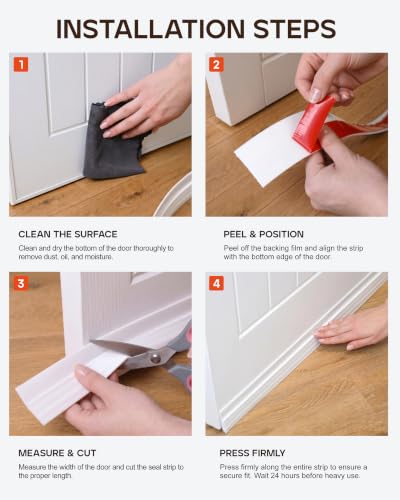 HNNHOME Door Draft Stopper, Door Sweep, Weather Stripping Seal, 39.4 Inch