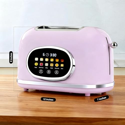 Roter Mond Toaster 2 Slice Touchscreen Stainless Steel, Light Purple - color: Pink