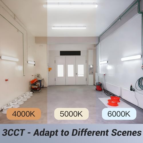 JTT 4FT LED Vapor Tight Light Fixture 60W/50W/40W Options 0-10V - 6Pack - size: 4FT (6-Pack)