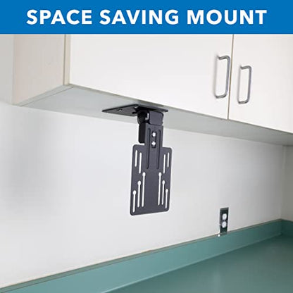 Mount-It! Compact Folding Ceiling TV Mount | Flip Down and Under Cabinet TV Bracket for Small Screens Up to 24 Inches | 90° Tilt and 360° Swivel | VESA 50x50, 75x75, 100x100 | Max 18 lbs