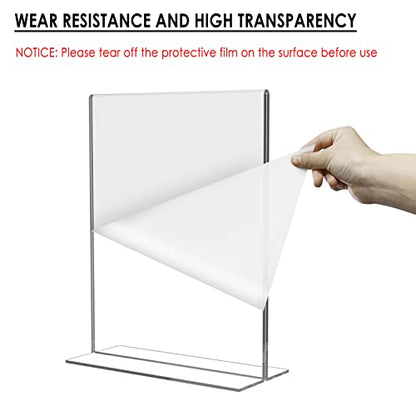 Relx Acrylic Sign Holder 8.5 x 11, Plastic Frame Flyer Holder, Double Frames Clear Acrylic Display Stand for Store, Restaurant (10 pack) - size: 10 pack
