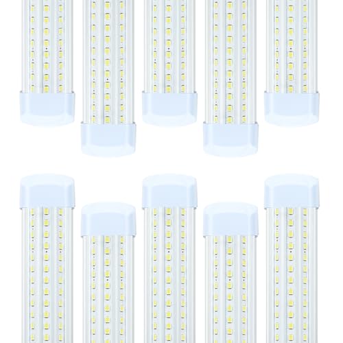 10PCS 8FT LED Shop Lights 120W 19200LM 6500K T8 V-Shape Linkable - size: 8FT-10PCS-6500K