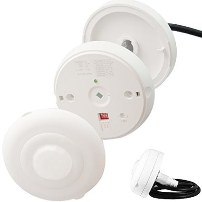Enerlites MPC-52V PIR Ceiling Sensor, Ceiling Occupancy Sensor, Ceiling Light Sensor, Occupancy Sensor, Commercial Grade 360 Degree FOV, 800 Sq. Ft Coverage, 120-277VAC, White - size: Commercial Ceiling Sensor