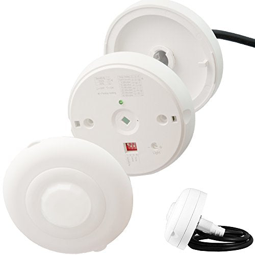 Enerlites MPC-52V PIR Ceiling Sensor, Ceiling Occupancy Sensor, Ceiling Light Sensor, Occupancy Sensor, Commercial Grade 360 Degree FOV, 800 Sq. Ft Coverage, 120-277VAC, White - size: Commercial Ceiling Sensor