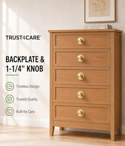 trust4care 4-Pack 2.3" Brushed Gold Backplates of Bifold Closet Door Knob - color: Brushed Brass, size: Set of 4