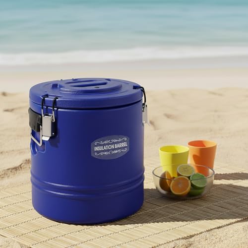15.9QT Insulated Soup Container 4 Gallon Commercial Food Warmer for Hot&Cold Food, Hot Box for Catering, Food Cooler Soup Carrier for Restaurant, Canteen 6H Insulation Time (Blue)