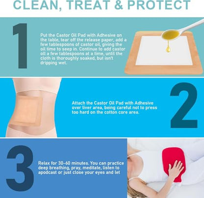 10Pcs Castor Oil Pack Wrap, 8.7"*7.9" Organic Cotton Pads - size: 10 Count (Pack of 1)