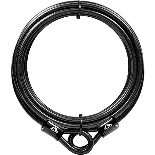 MARQUE Security Steel Cable - 3/8 inch (10 mm) Thick (4', 7', 15', 20' or 30') Vinyl Coated Braided Steel Cable with Double Sealed Looped Ends for U-Lock, Padlock, Disc Lock (15 FT) - color: 15 FT