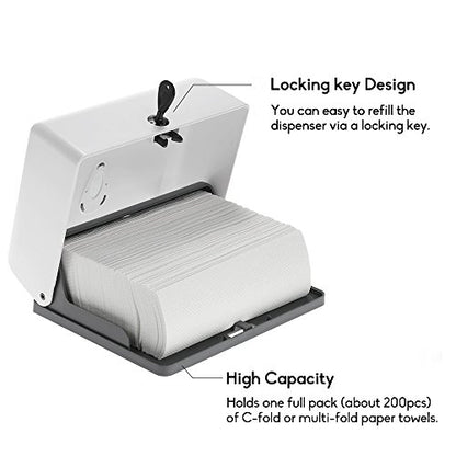 CHUANGDIAN Multifold Paper Towel Dispenser Wall-Mounted Bathroom Tissue Dispenser for Business Commercial Use (White) - color: White