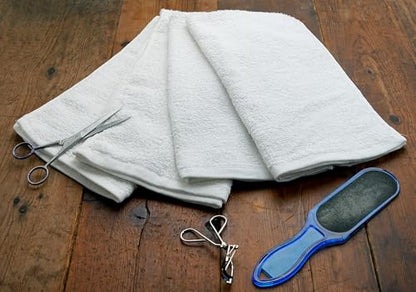 Salon Towels – Pack of 24 (16"x27") 100% Cotton Ring Spun – Ultra Soft, Highly Absorbent Hand Towels – Bulk for Spa, Gym & Salon (White, Salon Towels – Pack of 24 (16"x27") - color: White