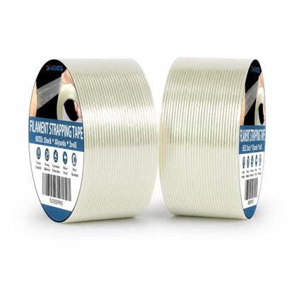 2 Rolls Filament Strapping Tape,2"×35 Yards - size: 2"×35 Yards×2rolls