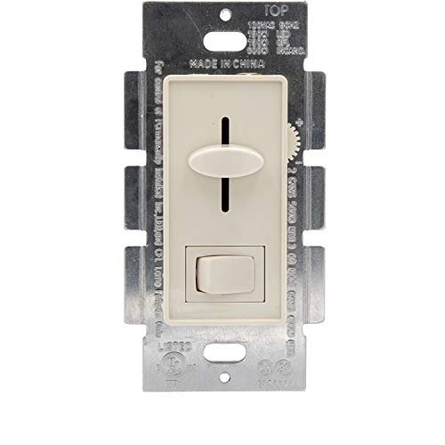 Maxxima LED Dimmer Electrical Light Switch, Almond, 3-Way/Single Pole Use - color: Almond