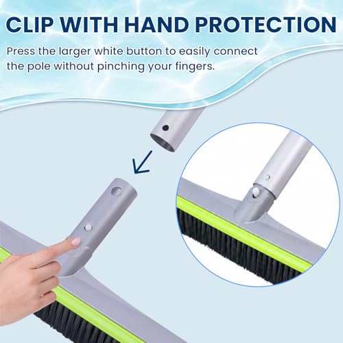 17.5-Inch Curved Pro Pool Brush Head for All Pool Surfaces - size: 17.5" Curved Pro
