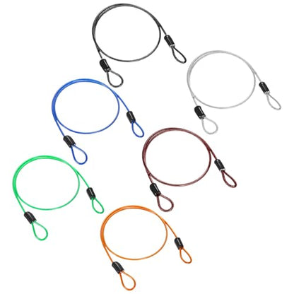 M METERXITY 6-Pack Security Cable Lock 4.92ft PVC Coated Steel - size: 4.92FT