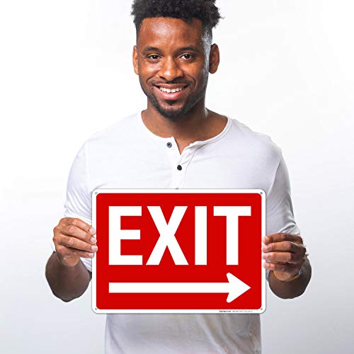 Exit Sign, with Right Arrow - size: 10x14